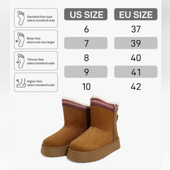 Women's Snow Platform Boots Size 8 - Picture 9 of 11